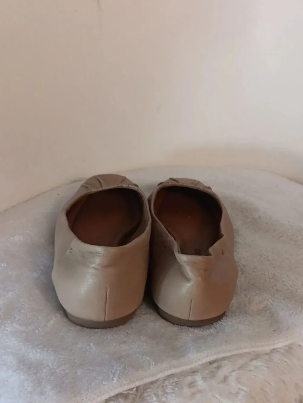 Lucky Brand Women's Leather Ballet Flats in Beige